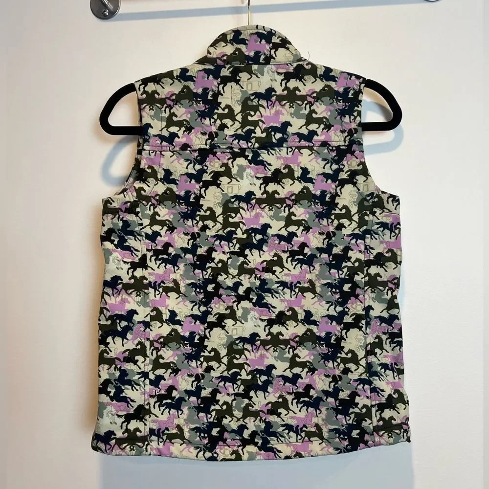 Cowgirl Legend All Over Horse Vest Girls Large Warm Cowgirl Equestrian rodeo